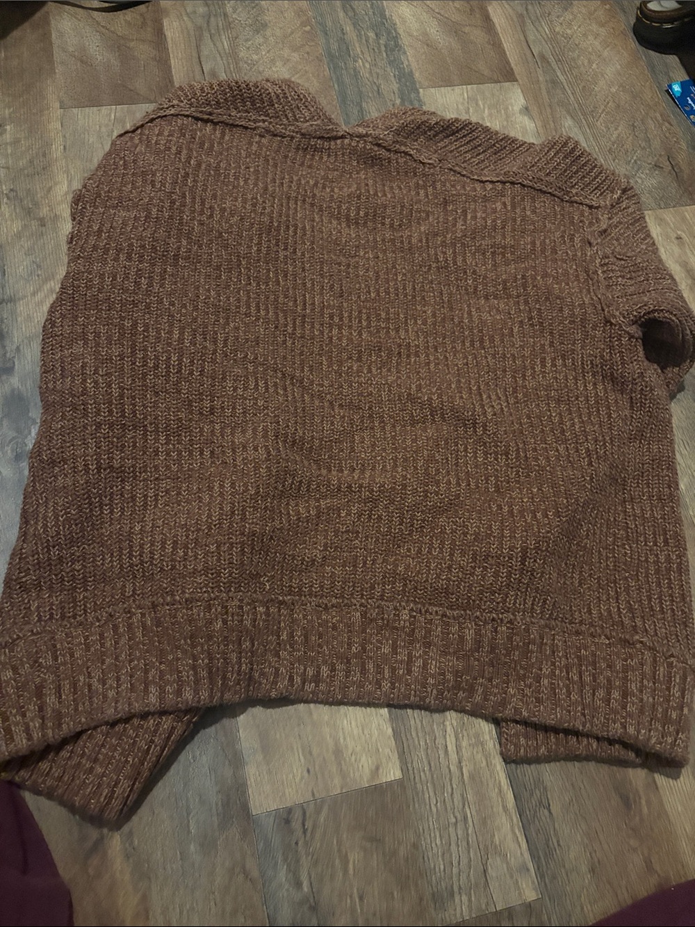 Free People Chunky Rust Brown Open-Front Cardigan - Picture 6 of 6